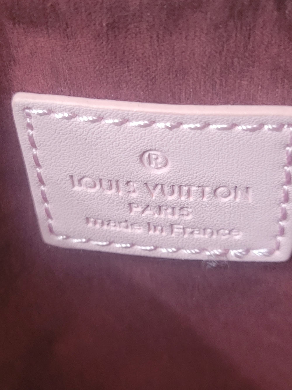 Louis Vuitton Pink Leather Tote Interior Label